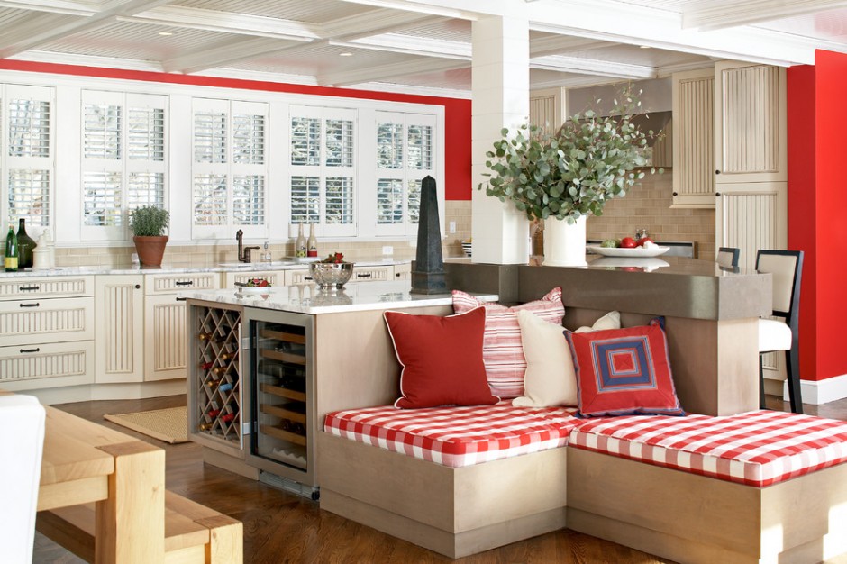 Sofa góc ở trung tâm bếp