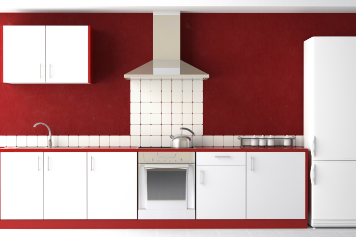 Dapur moden merah putih