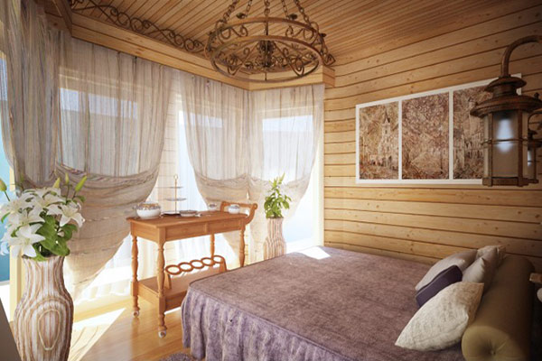 pelapisan dinding di rumah kayu