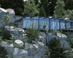 Rumah kaca dan keluli kontemporari di pergunungan Colorado