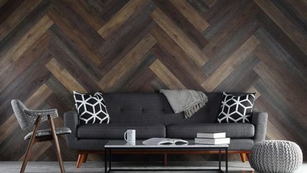 Penggunaan kayu di dalam ruang tamu moden