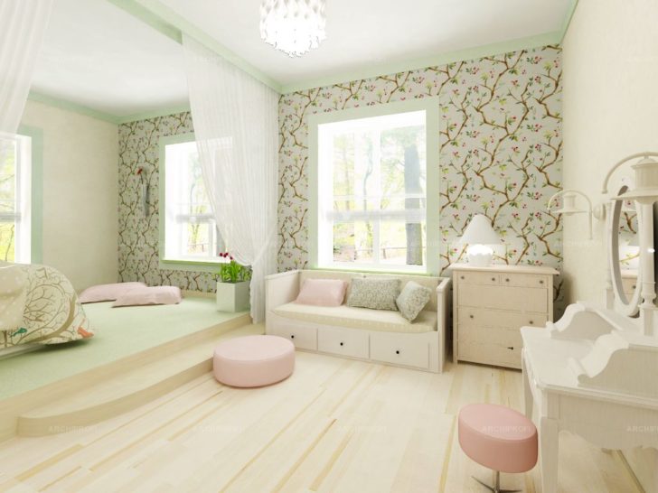 bilik tidur dalam warna pistachio