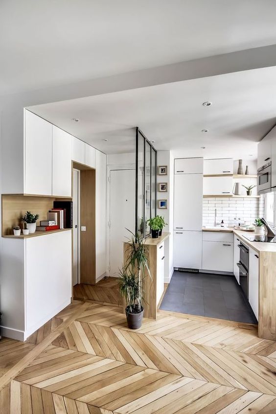 Küche in einer Einzimmerwohnung