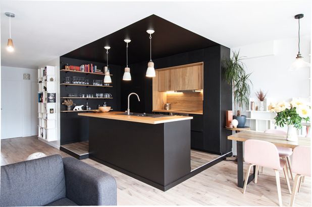 Küche in einer Einzimmerwohnung