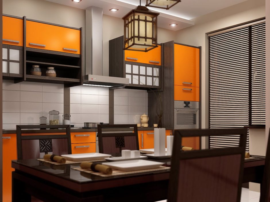 Dapur gaya Jepun. Gaya moden